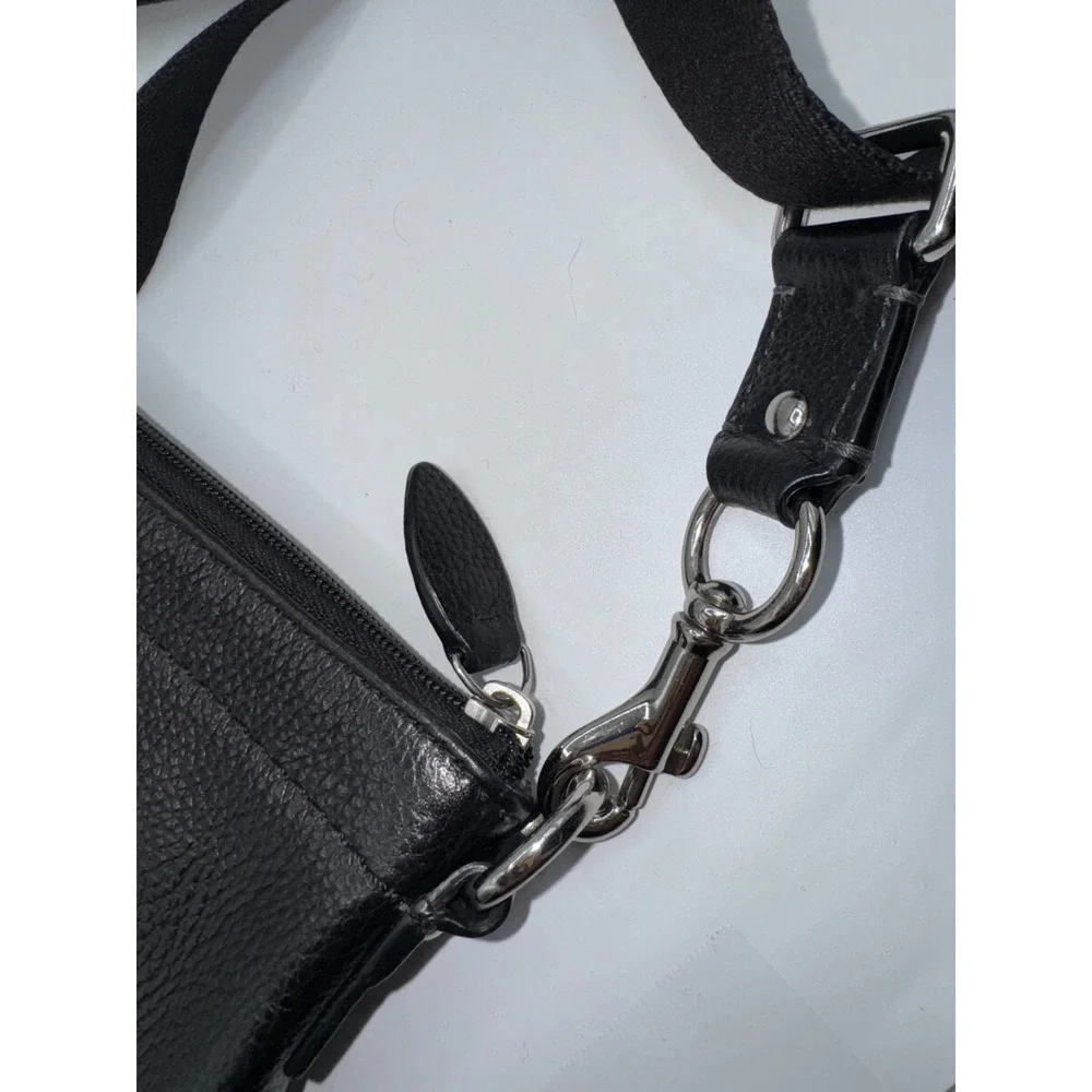 Vintage Coach‎ Women's Swingpack Crossbody Bag S Black Turn Lock Pebbled Leather